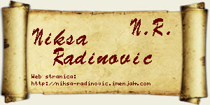 Nikša Radinović vizit kartica